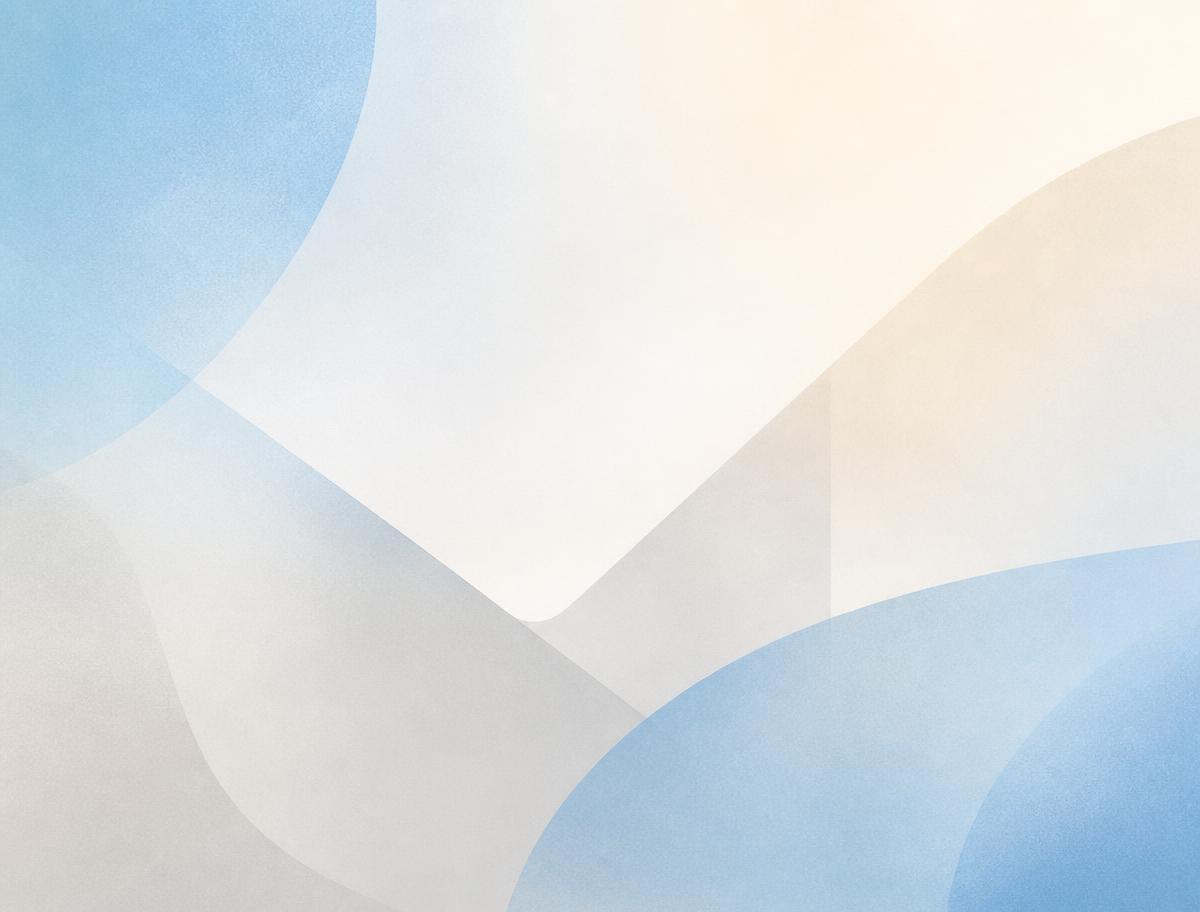 Soft abstract graphic of an envelope shape in blue and neutral tones