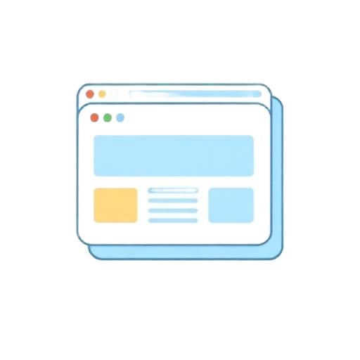 Illustrated icon of layered pages