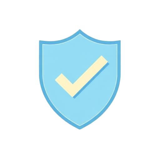 Illustrated icon of a shield with a check mark